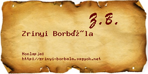 Zrinyi Borbála névjegykártya